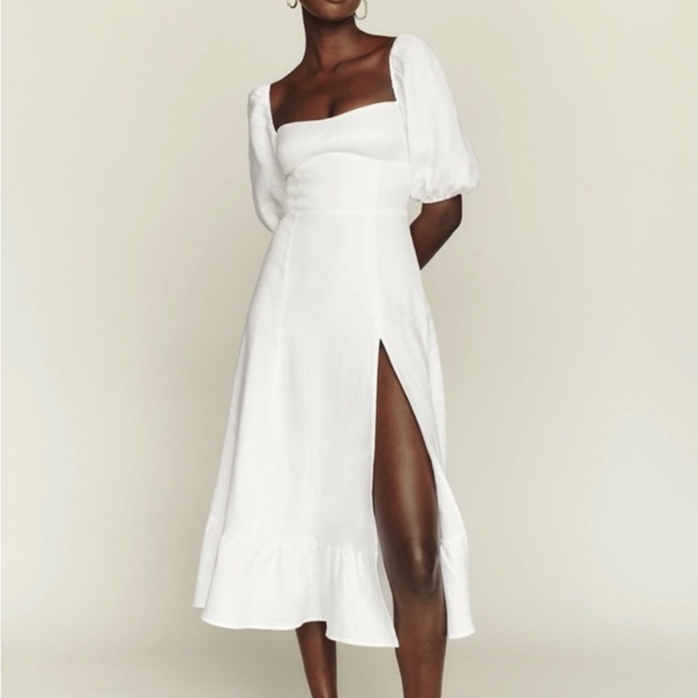 Reformation white linen dress
